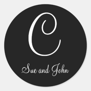 First Names and Monogram C Black and White Seal