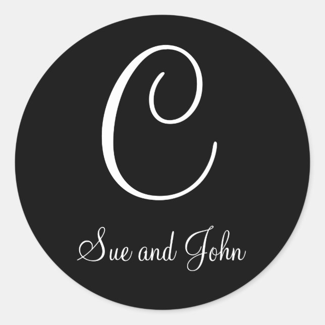 First Names and Monogram C Black and White Seal (Front)