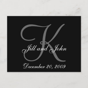 First Names Initial Monogram Save the Date Card
