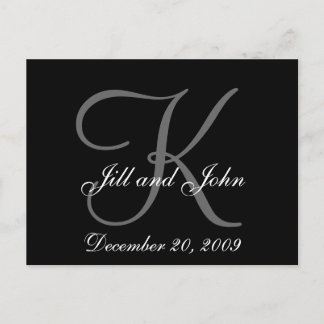 First Names Initial Monogram Save the Date Card