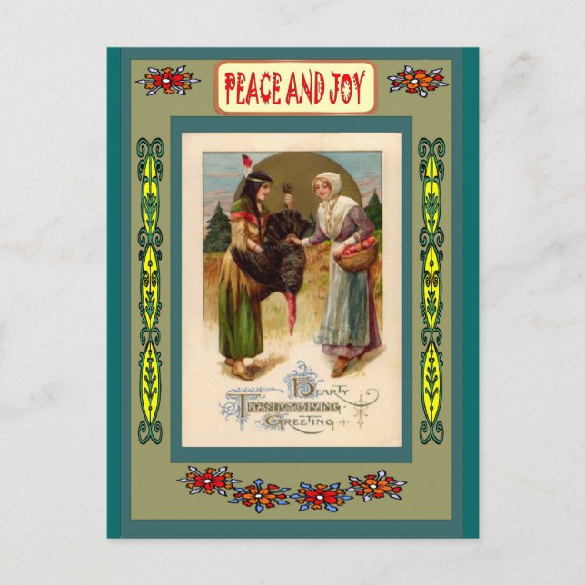 First Nation friends Holiday Postcard (Front)