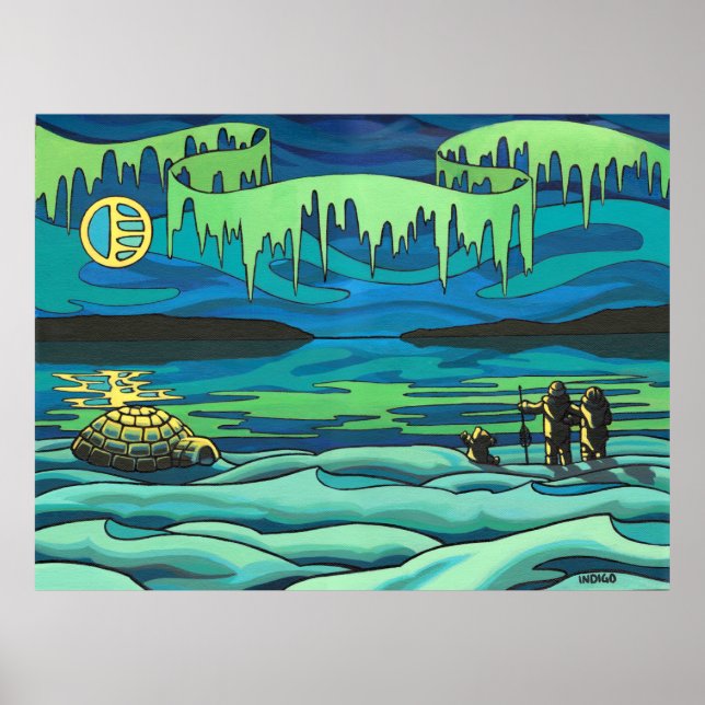 First Nation Painting Print Inuit Love Home Decor (Front)