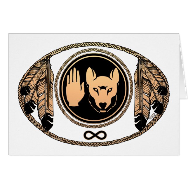 First Nations Cards Metis Wolf Native Art Cards (Front Horizontal)