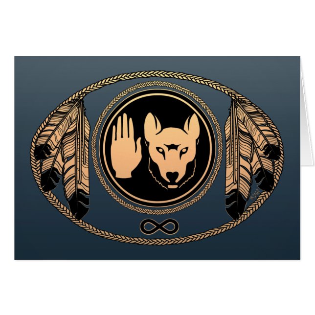 First Nations Cards Wolf Native Art Cards Metis (Front Horizontal)