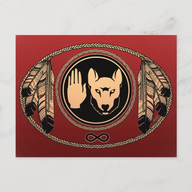 First Nations Cards Wolf Native Art Cards Metis (Front)
