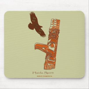 First Nations Haida Eagle & Totem Pole Mousemat