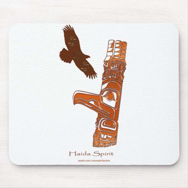 First Nations Haida Eagle & Totem Pole Mousemat (Front)