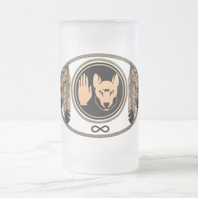 First Nations Wolf Beer Mug Wildlife Art Stein Mug (Center)