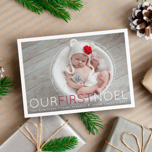 First Noel | Baby's First Christmas Photo Holiday Card (Creator Uploaded)