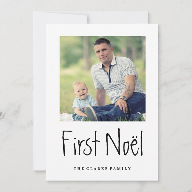FIRST NOEL | MODERN CHIC HOLIDAY PHOTO CARD (Front)