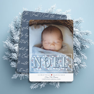 First Noel Overlay Baby Photo Christmas Card