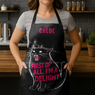 First Of All I'm A Delight Roaring Black Cat Apron