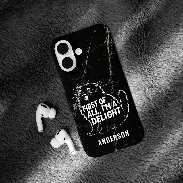 First Of All I'm A Delight Roaring Black Cat Case-Mate iPhone Case (Creator Uploaded)