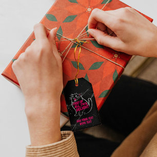 First Of All I'm A Delight Roaring Black Cat Gift Tags