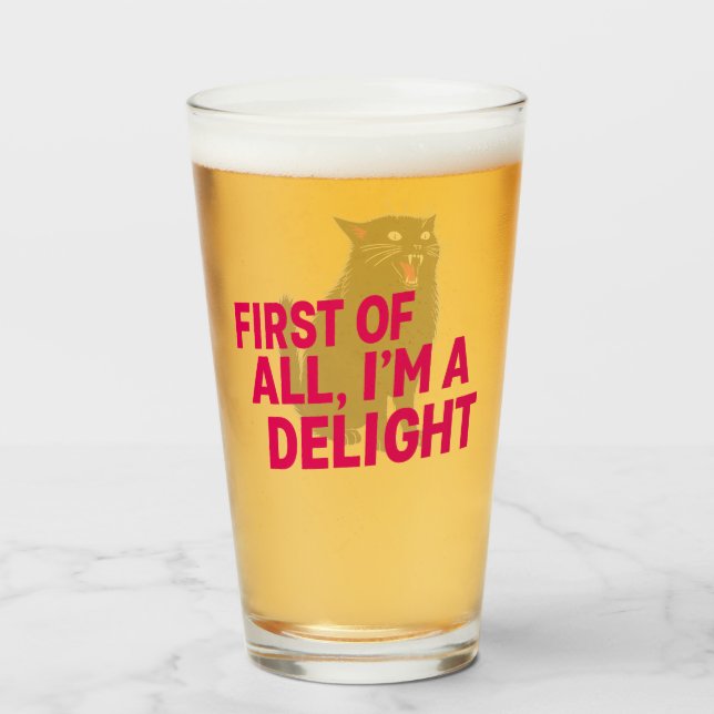 First Of All I'm A Delight Roaring Black Cat Glass (Front Filled)