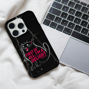 First Of All I'm A Delight Roaring Black Cat iPhone 15 Pro Case