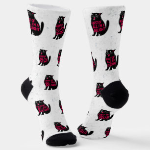First Of All I'm A Delight Roaring Black Cat Socks