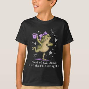 First Of Jesus Thinks A Delight Frog Meme Artwork T-Shirt