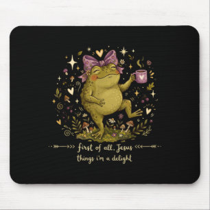 First Of Jesus Thinks A Delight Frog Meme Graphic Mouse Mat