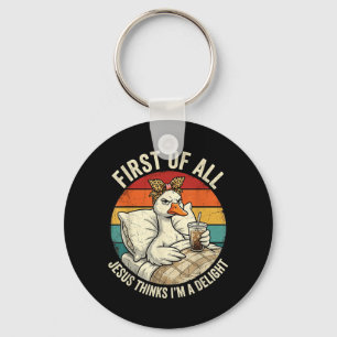 First Of Jesus Thinks A Delight Goose Design 7 Key Ring