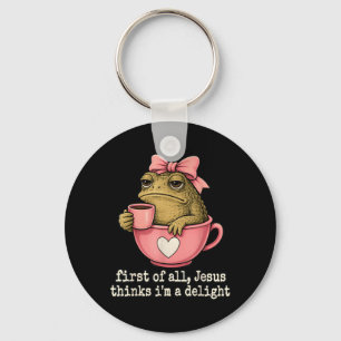 First Of Jesus Thinks A Delight Toad Coffee Meme Key Ring