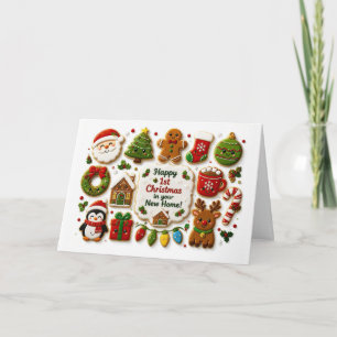 First or 1st Christmas in New Home Cute Holiday Card