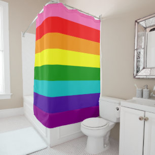 First Original 8-Stripe Gay Pride Rainbow Flag Shower Curtain