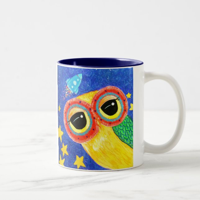First Owl In Space Two-Tone Coffee Mug (Right)