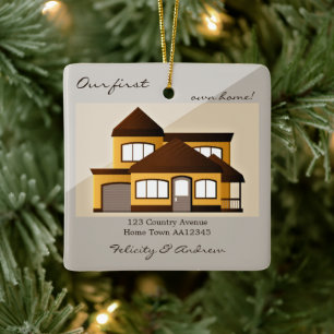First Own Home Minimalist Photo Ceramic Ornament