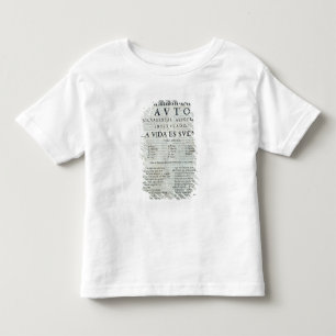 First page of 'La Vida es Sueno' Toddler T-Shirt