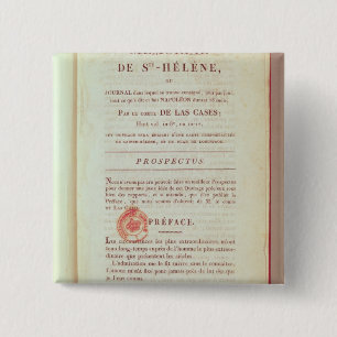 First page of 'Memorial de Sainte-Helene' 15 Cm Square Badge