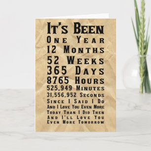 First Paper Anniversary Card