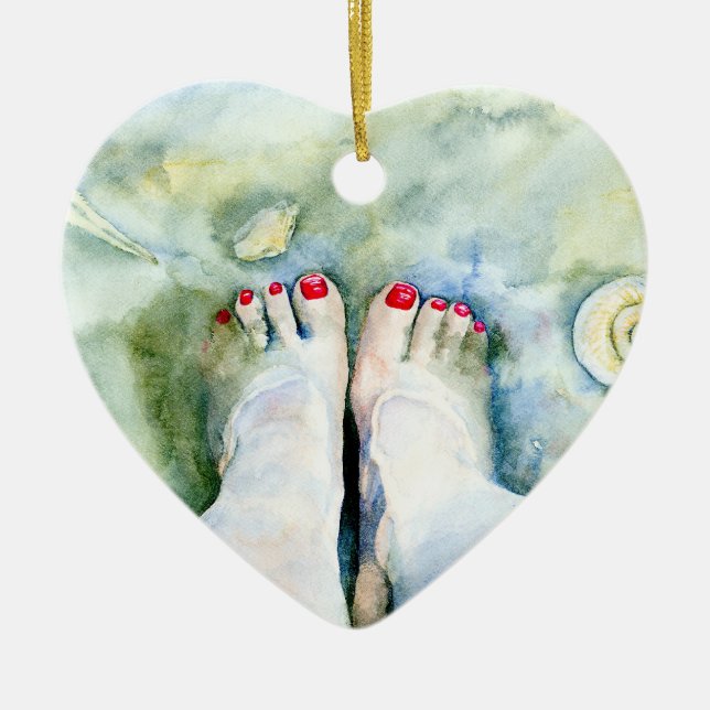 First Pedicure Ceramic Tree Decoration (Front)