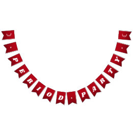 First Period Cute Dark Red Groovy Lettering Bunting