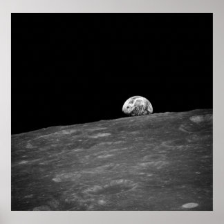 First Photograph of a Earthrise Taken by Apollo 8 Poster