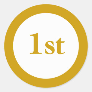 First Place Award Classic Round Sticker