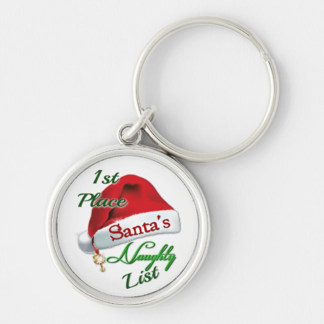 First Place Santa's Naughty List Holiday Key Chain (Front)