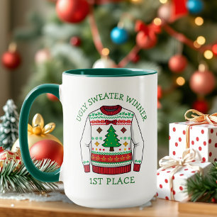 First Place Ugly Sweater Winner Christmas Mug