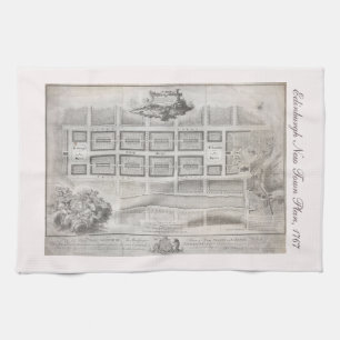 First plan of New Town, Edinburgh 1767 Tea Towel