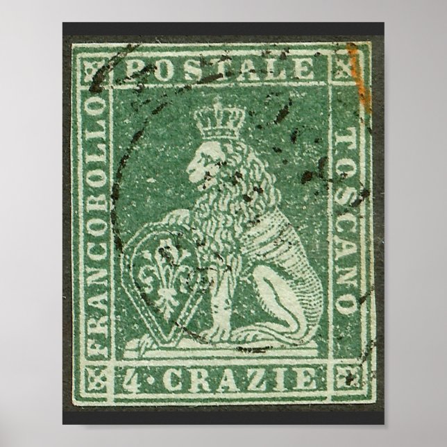 First postage stamp - Tuscany (1851) Poster (Front)