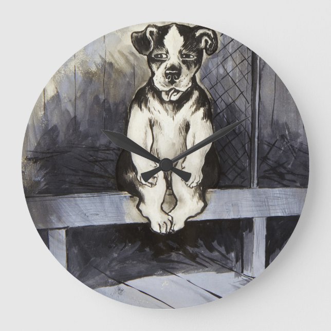 First Prize for Good Behaviour by Louis Wain Large Clock (Front)