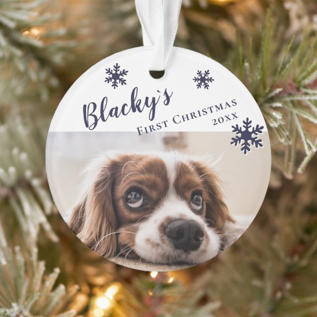 First Puppy Christmas Dog Name and Photo  Ornament (Tree)