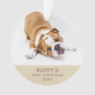 First Puppy Christmas Personalised Pet Photo Ornament