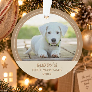 First Puppy Christmas Personalised Pet Photo Ornament