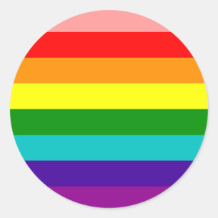 First Rainbow Gay Pride Flag Classic Round Sticker