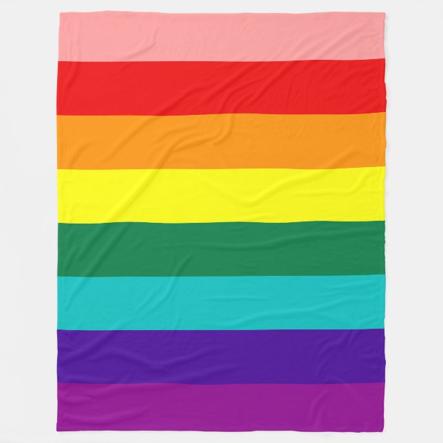 First Rainbow Pride Flag Fleece Blanket (Front)