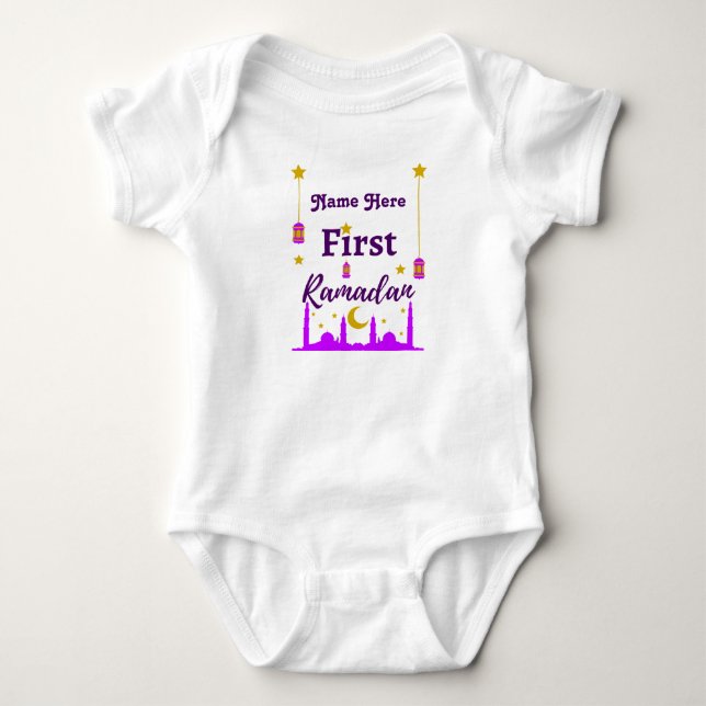 First Ramadan | Custom Name Baby Bodysuit (Front)