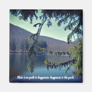 First Reservoir Through the Trees Motivational Magnet