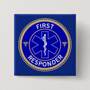 First Responder 15 Cm Square Badge