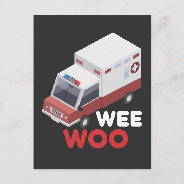 First Responder Ambulance Car Paramedic Aid Ems Postcard (Front)